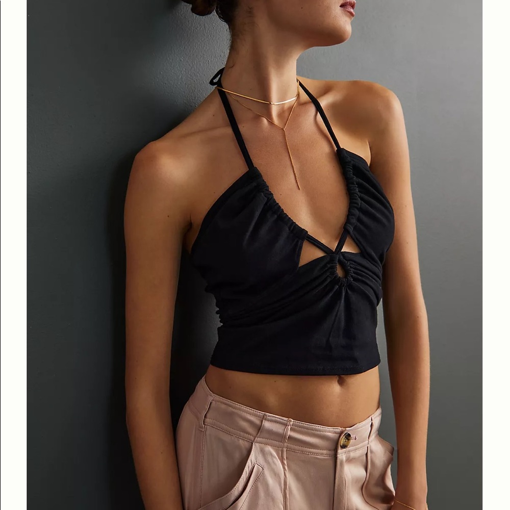 Anthropologie: Ruched Keyhole Halter Top